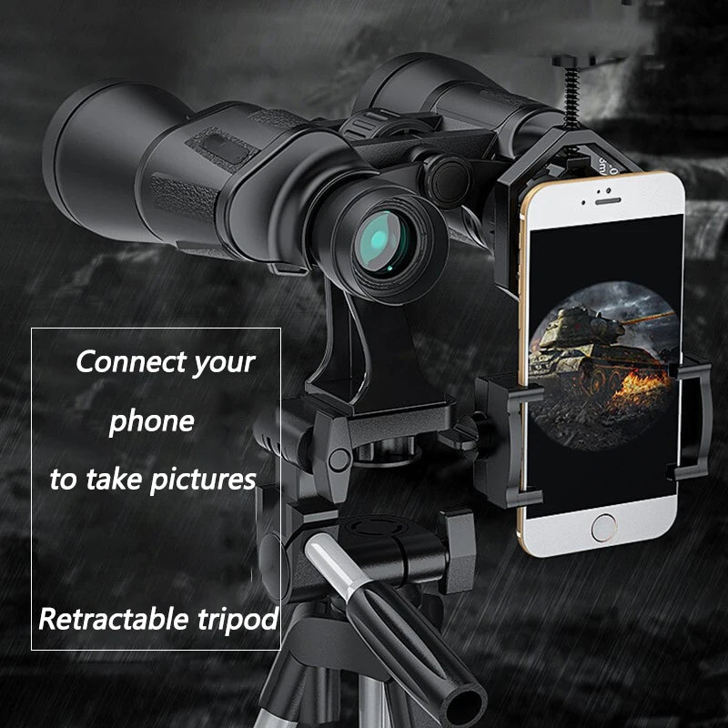 50000M German Military 20x50 Zoom Binoculars – HD BAK4 Prism Long Range Telescope for Outdoors