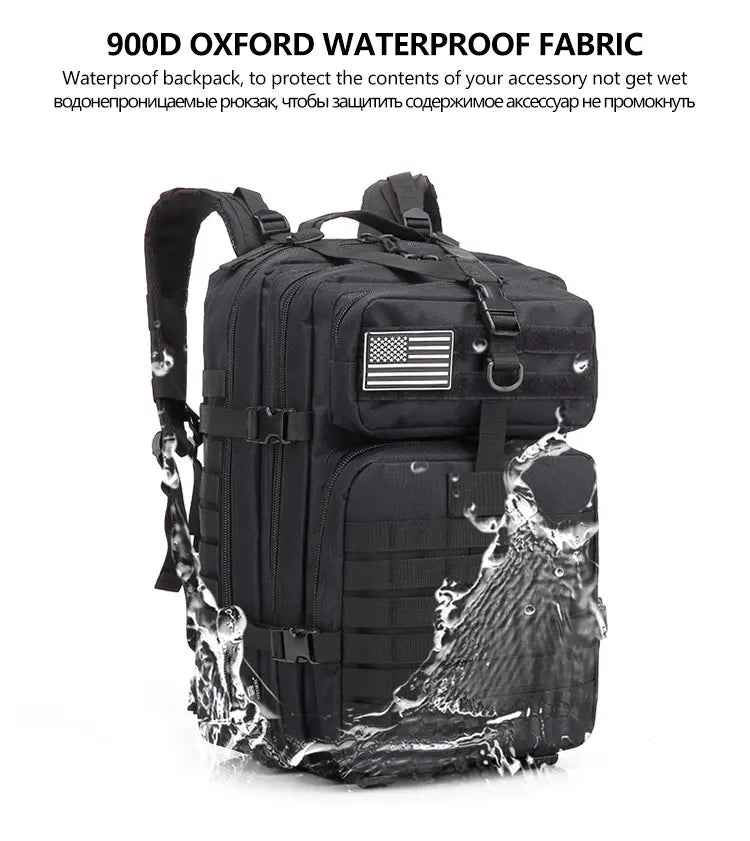 25L/35L/50L Tactical Backpack – Waterproof Outdoor Rucksack for Men
