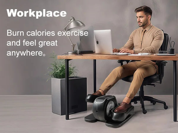 Under Desk Elliptical Machine with Remote & 12-Speed Adjustment