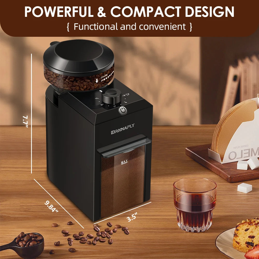 Automatic Burr Mill Coffee Grinder – 28-Setting Electric Coffee Bean Grinder