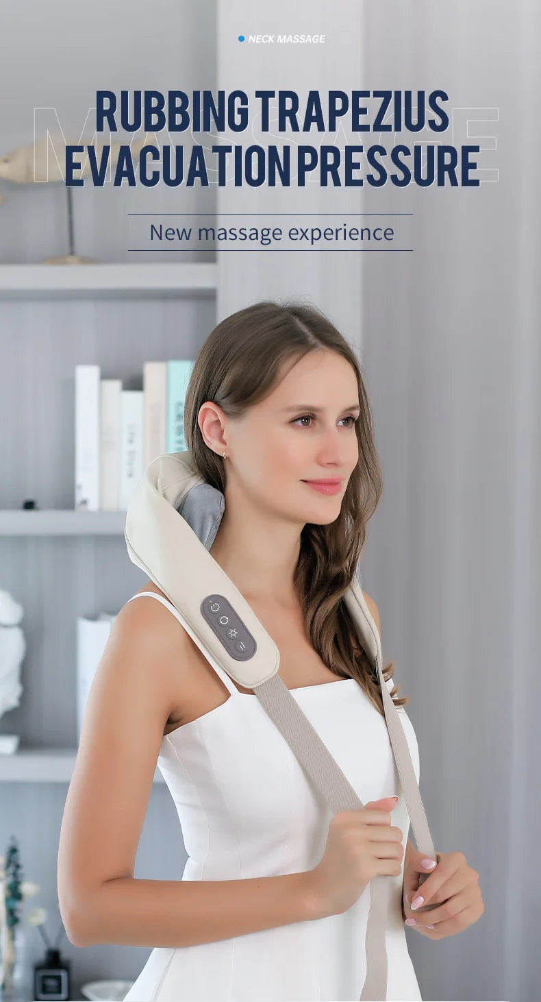 Foreverlily Wireless Neck & Back Massager – Kneading Massage Shawl