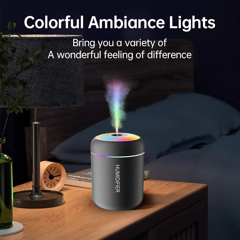 Mini MistMate™ USB Aroma Diffuser – 180ML Air Humidifier with LED Lights