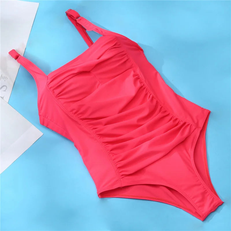 Summer Sexy Plus Size One-Piece Swimsuit – Push-Up & Flattering Fit