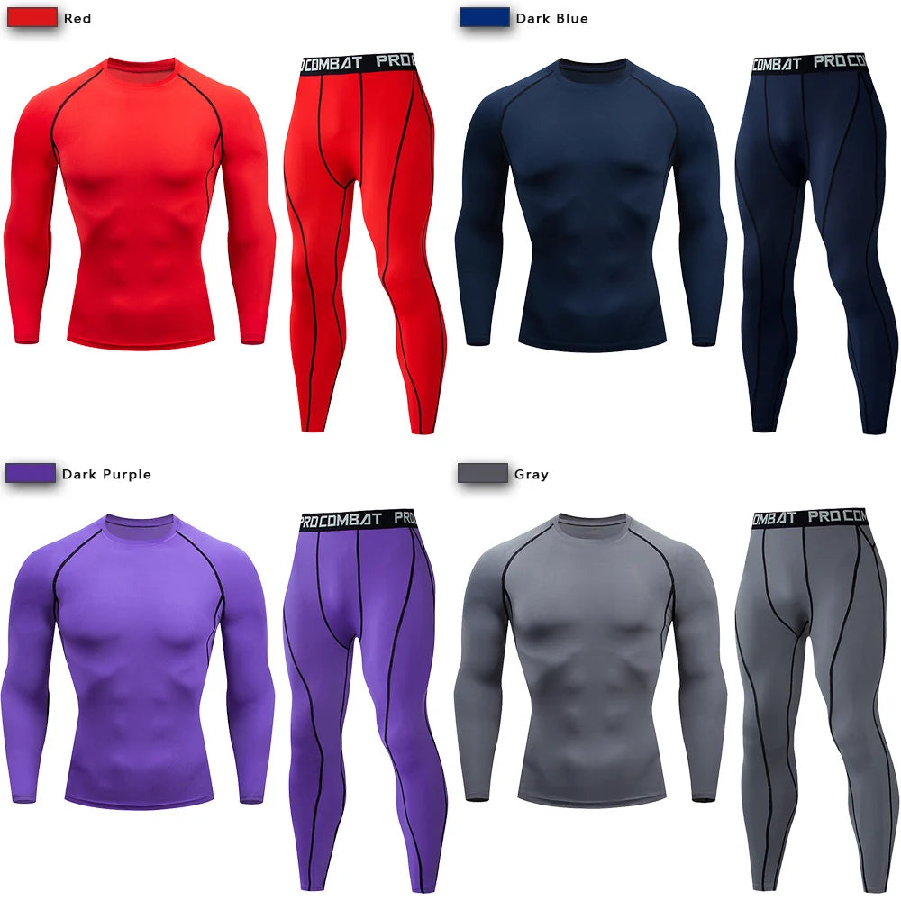 2pcs Men's Compression Sportswear Suit - Gym Tight Yoga Set