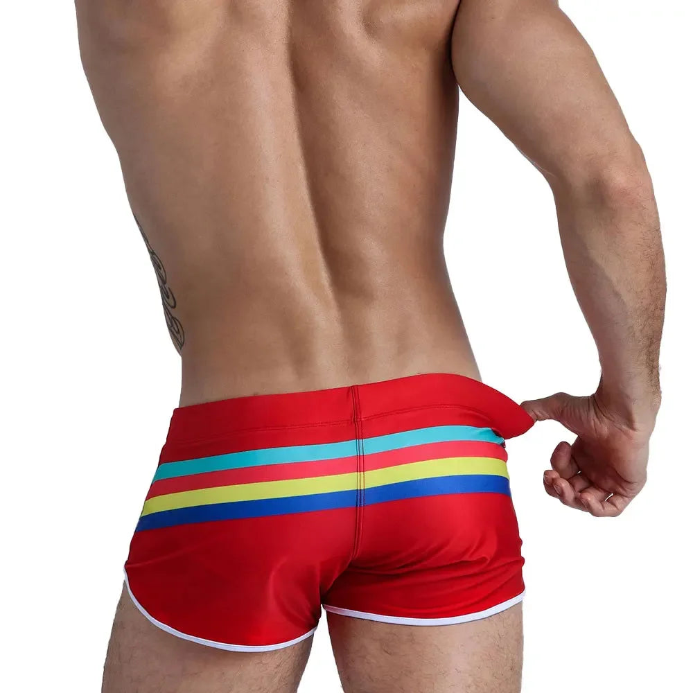 Men's Quick-Dry Swim Trunks – Striped Surf & Beach Shorts