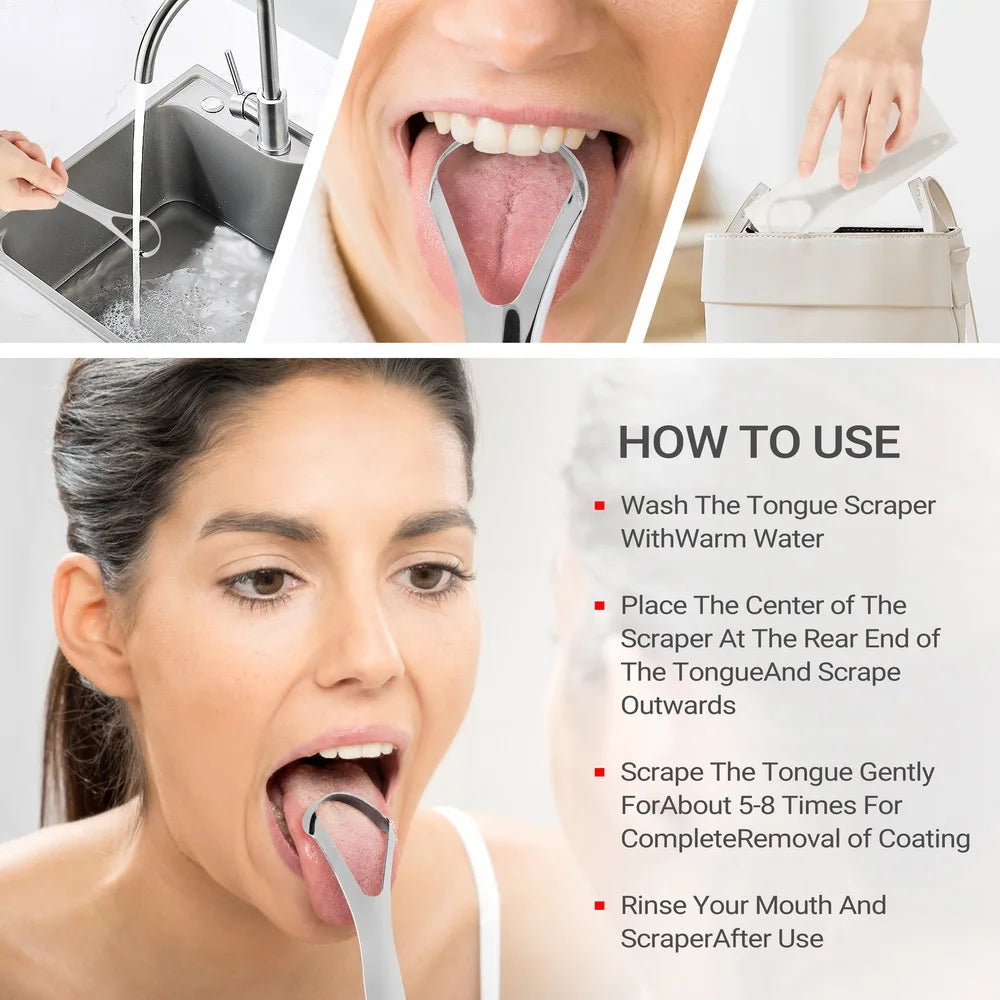 Stainless Steel Tongue Scraper – Fresh Breath Oral Hygiene Tool