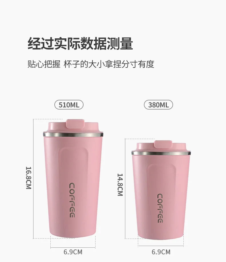 Stainless Steel Thermos Coffee Mug with Temperature Display – 380ml/510ml