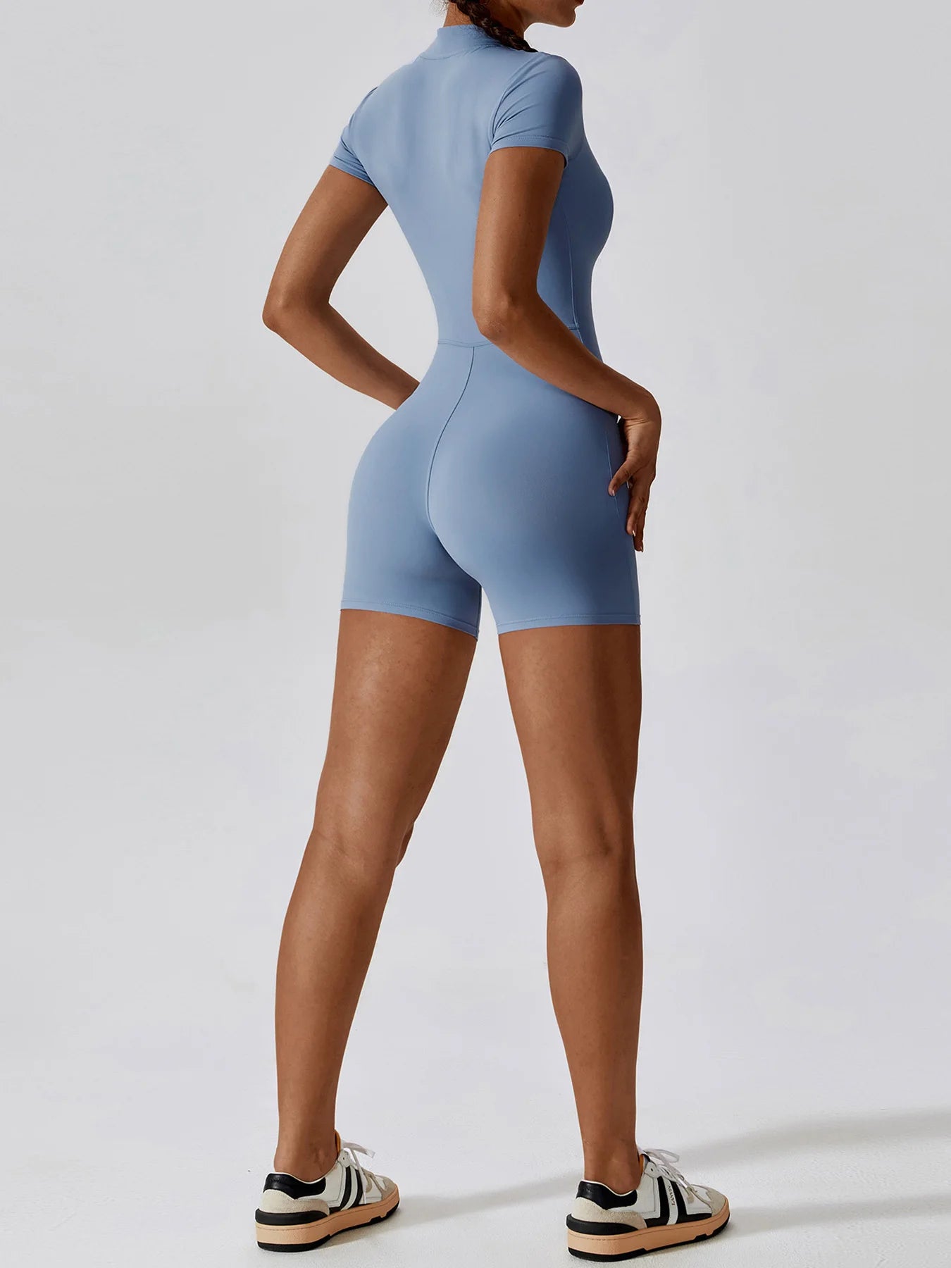 Women's Summer Zipper Workout Jumpsuit – Short Sports Tracksuit