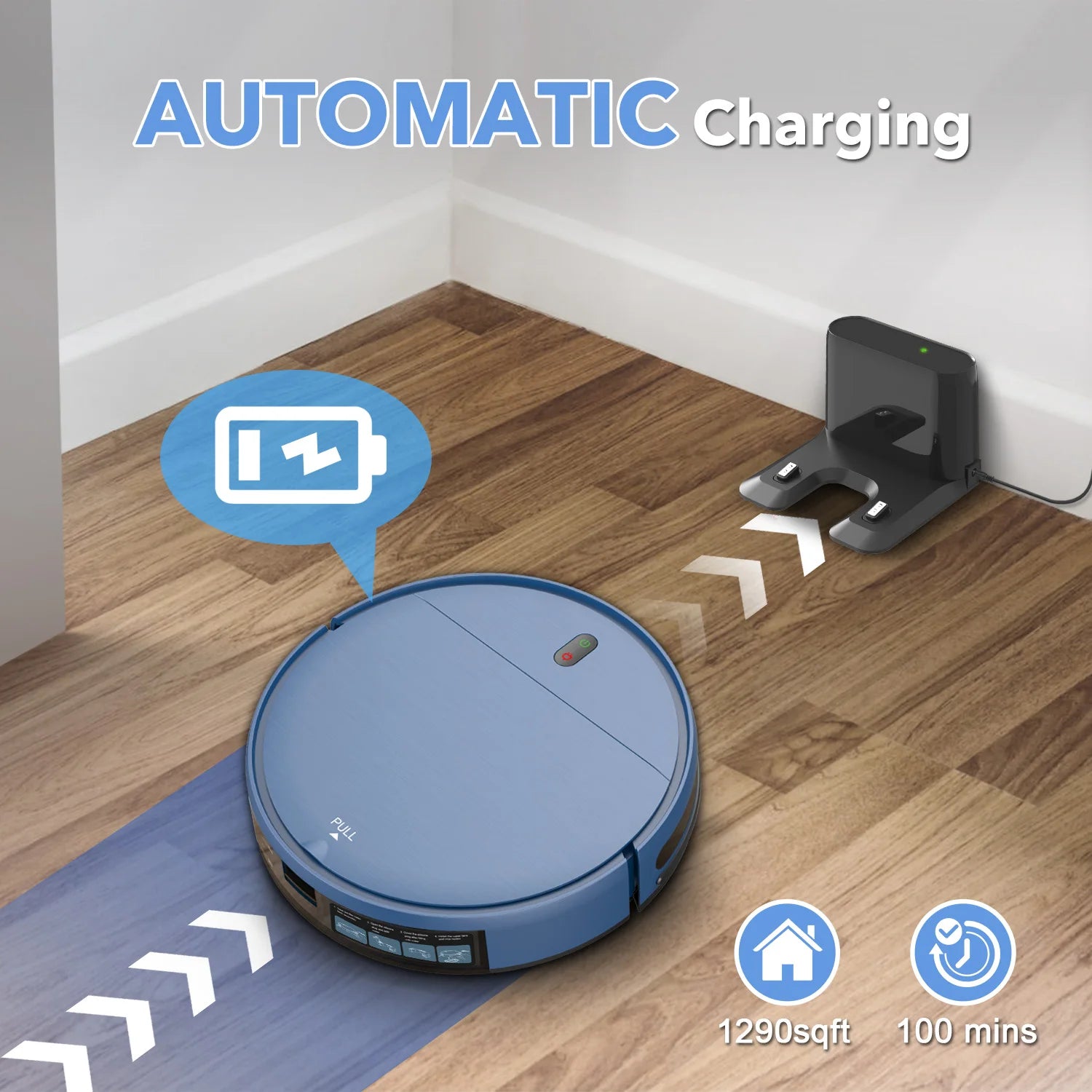 GOOVI 6000Pa Robot Vacuum Cleaner – App-Controlled with Wet Mopping & Auto Charging