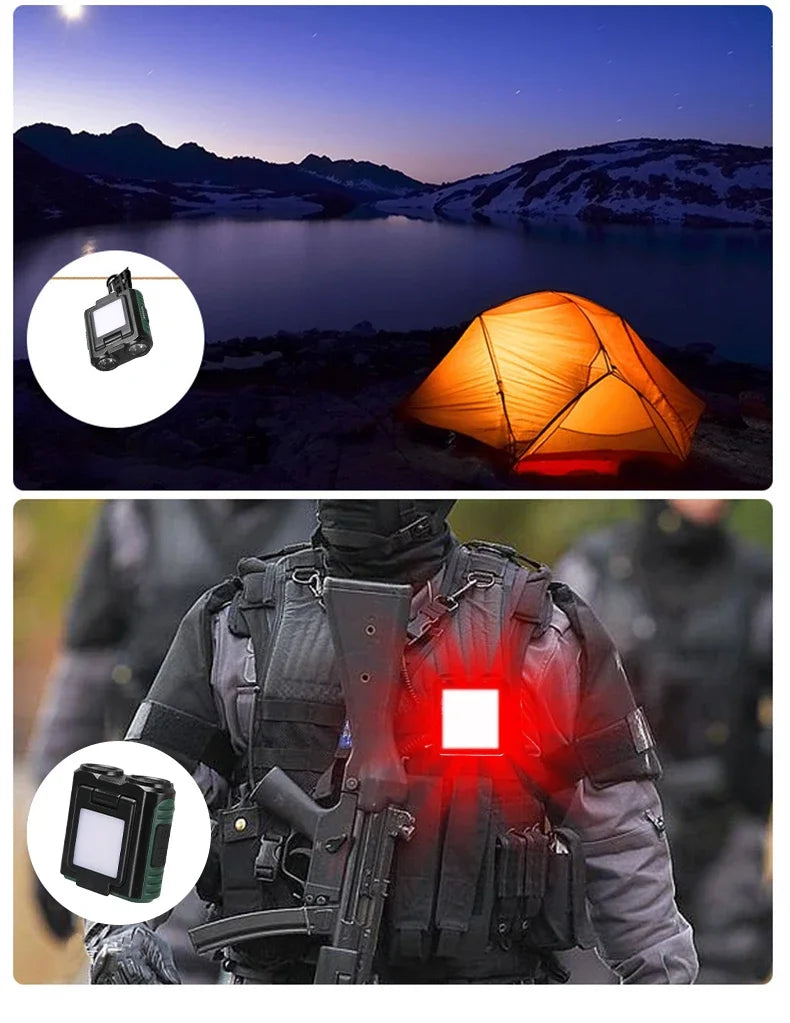 Sensor COB LED Headlamp Cap Clip Light: