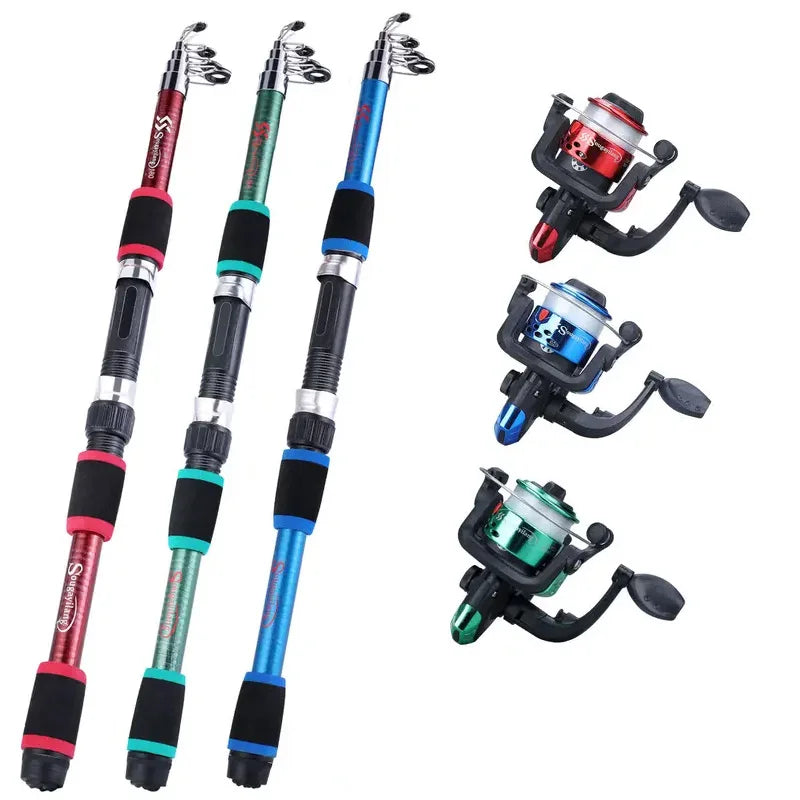 Telescopic Fishing Rod & Reel Combo Kit – Full Travel Set with Baits & Hooks