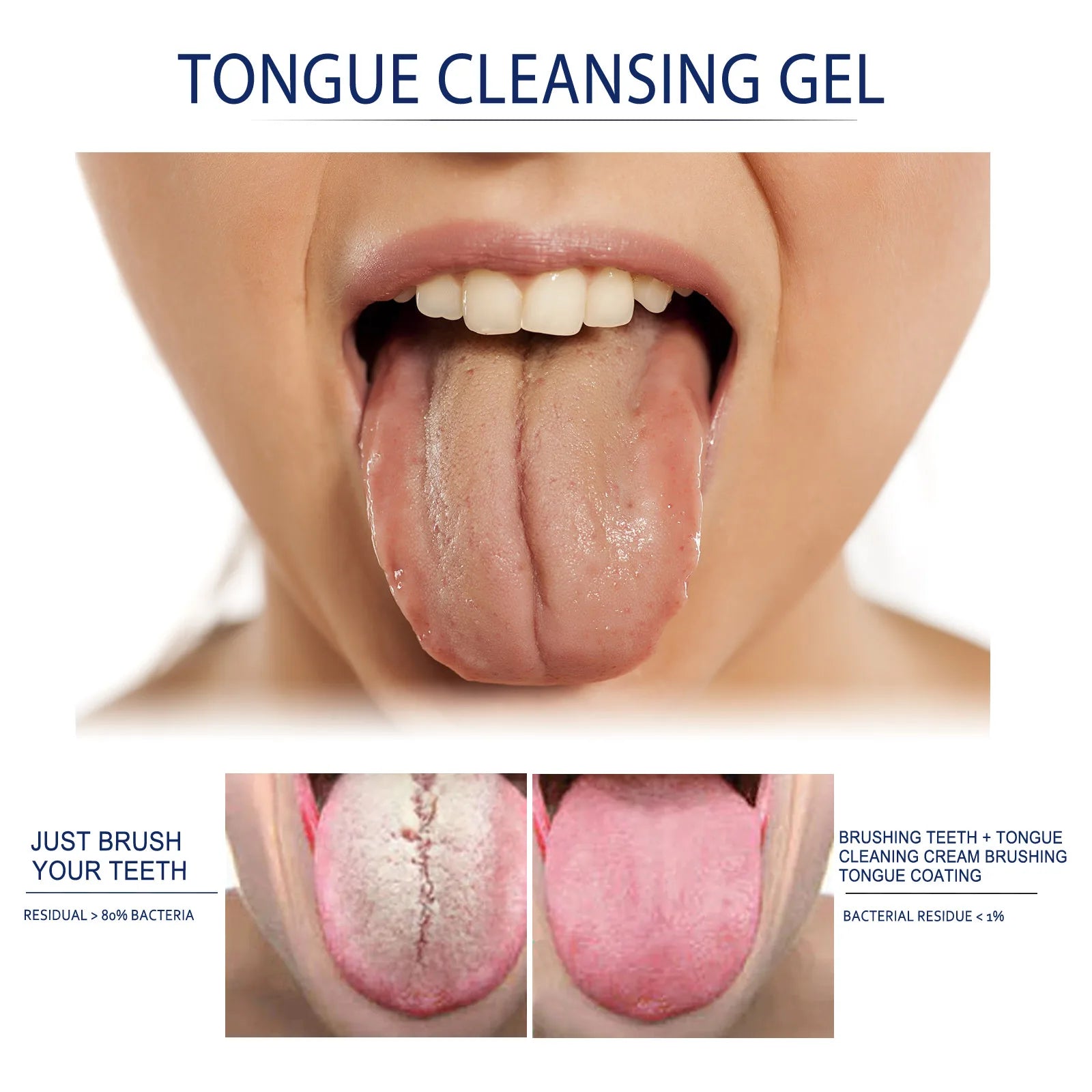 Eelhoe Tongue Cleaner Gel With Brush Oral Care Remove Bad Breath And Fresh Breath Tongue Scraper Tongue Brush