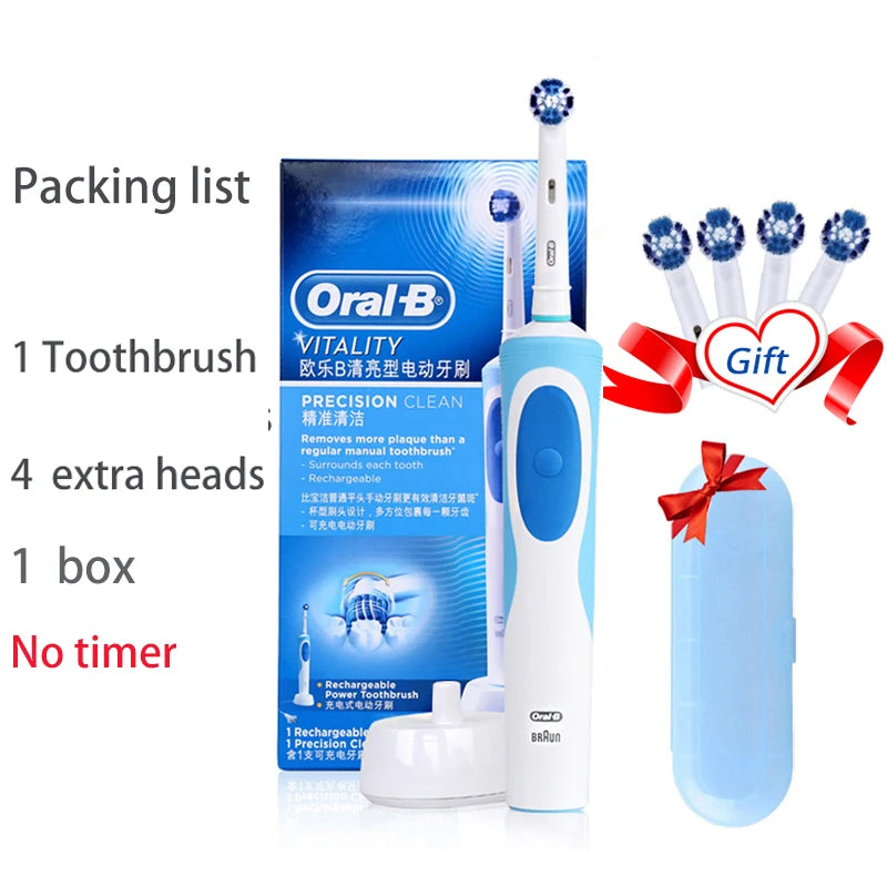 Oral B Electric Toothbrush Adult Rotation Clean Teeth Charging Tooth Brush 3D Whiten Teeth Oral Care Brush With Gift Brush Heads