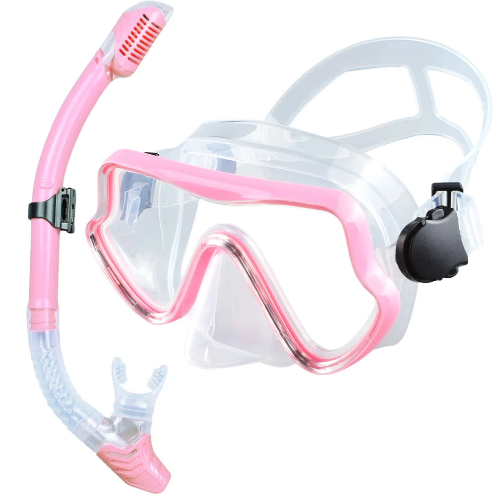 Professional Panoramic Scuba Diving Mask and Snorkel Set for Adults