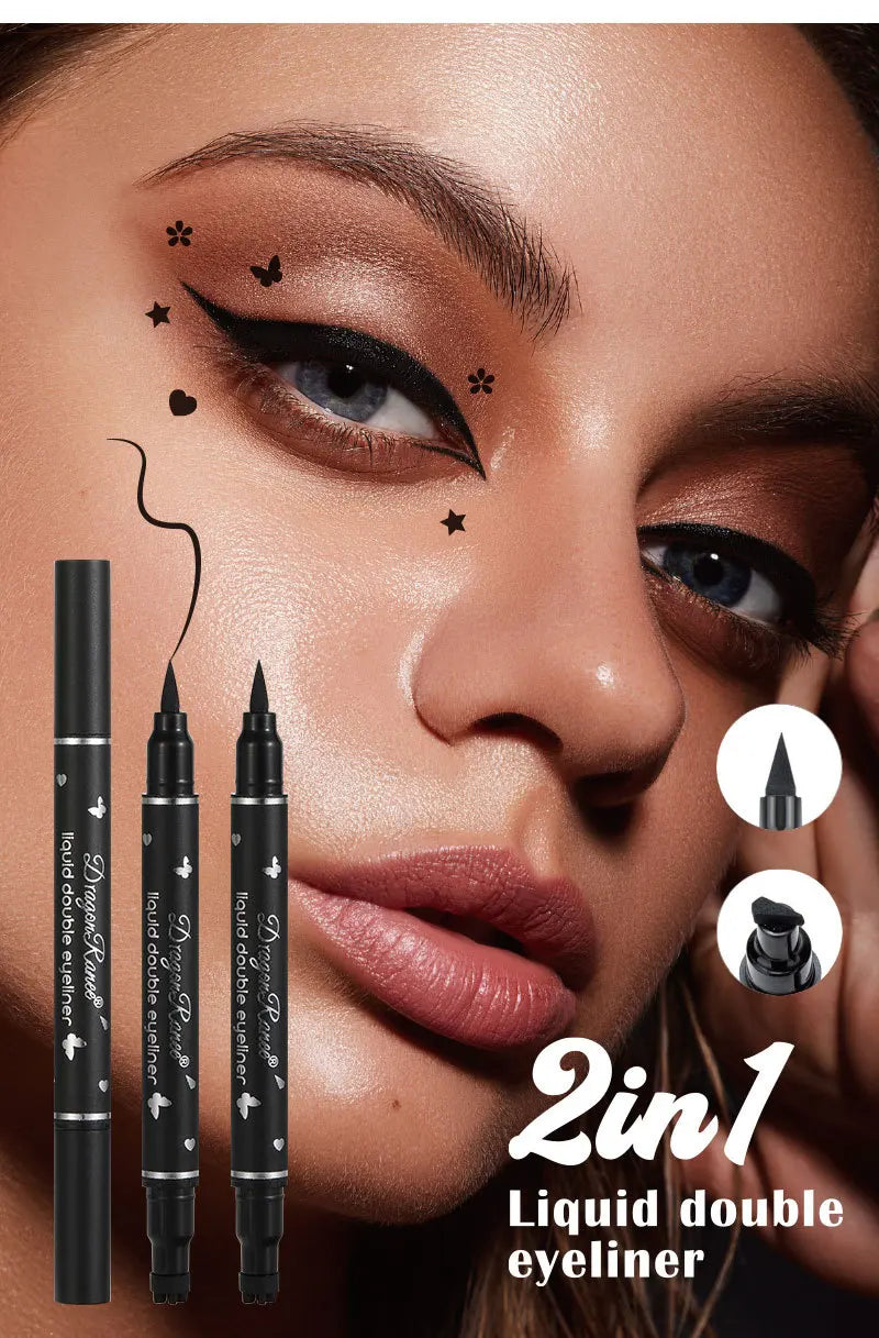 2-in-1 Butterfly & Star Stamp Eyeliner Pen – Waterproof & Long-Lasting