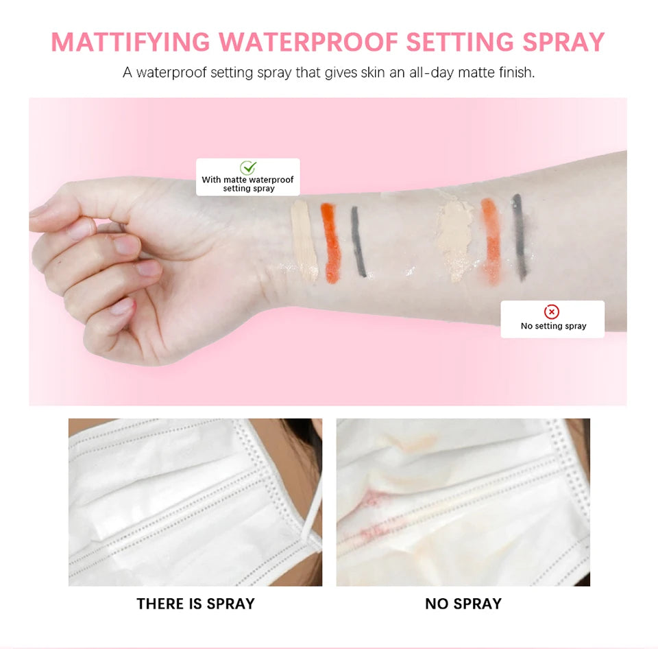 Mattifying Waterproof Setting Spray – Oil Control & Non-Sticky Makeup Fixer