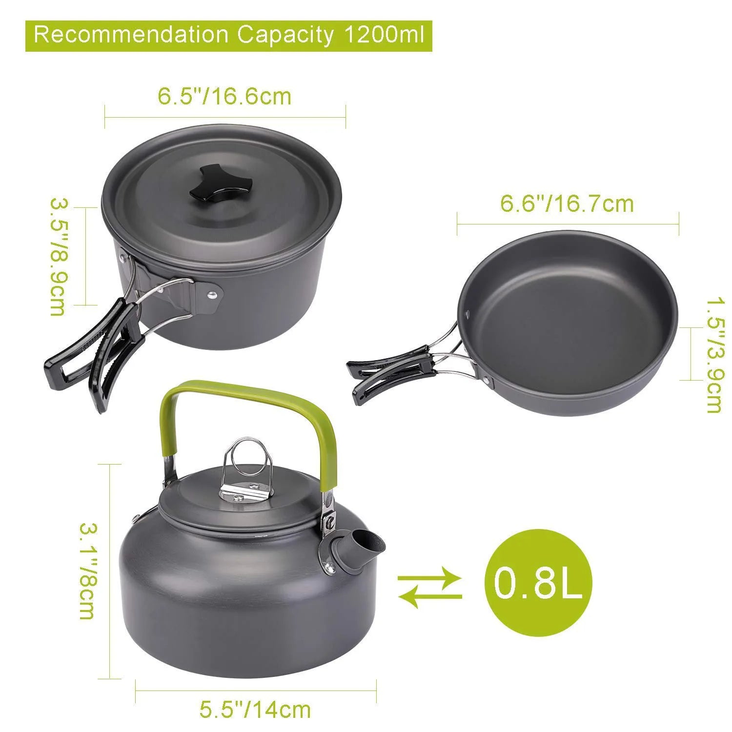 Camping Cookware Kit – Lightweight Aluminum Outdoor Cooking Set