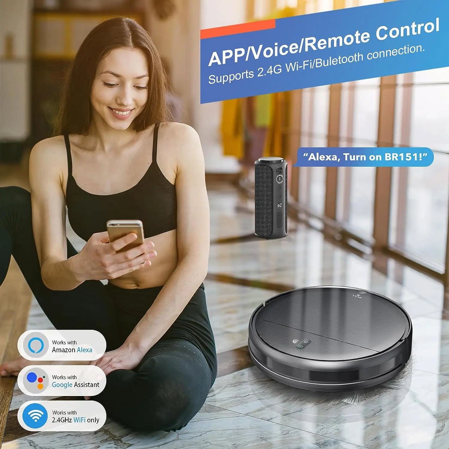 GOOVI 6000Pa Robot Vacuum Cleaner – App-Controlled with Wet Mopping & Auto Charging