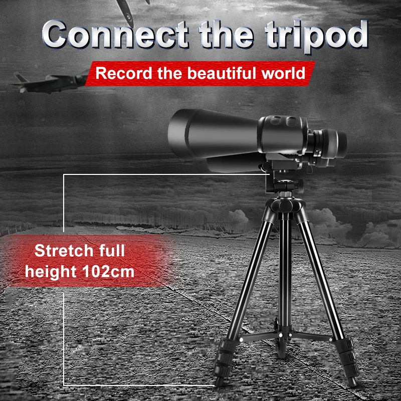 10-380x100 Zoom HD Monocular – Long Range BAK4 Telescope for Hunting & Travel