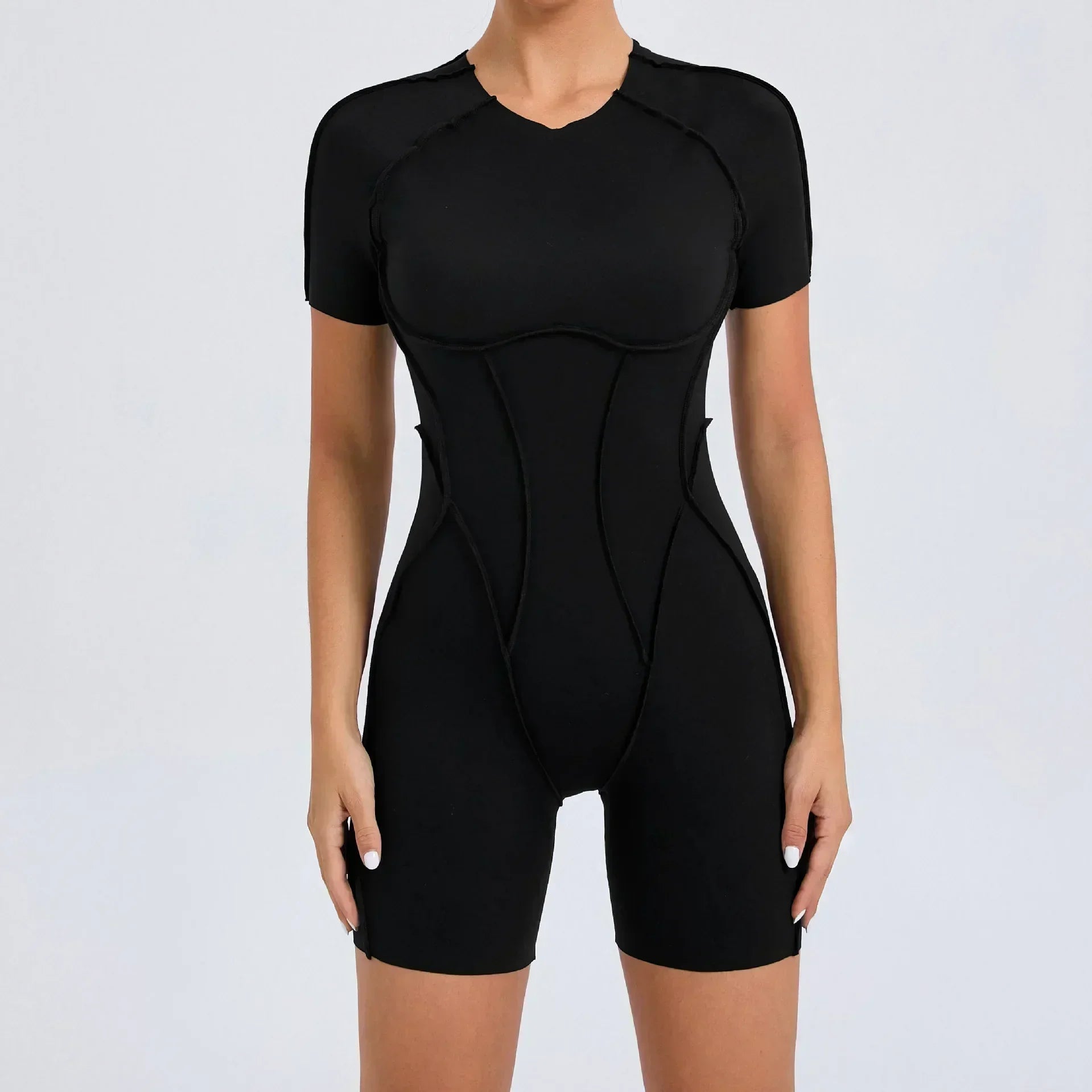 Women's Padded Sports Jumpsuit – Gym & Yoga Tracksuit (Red/Black)