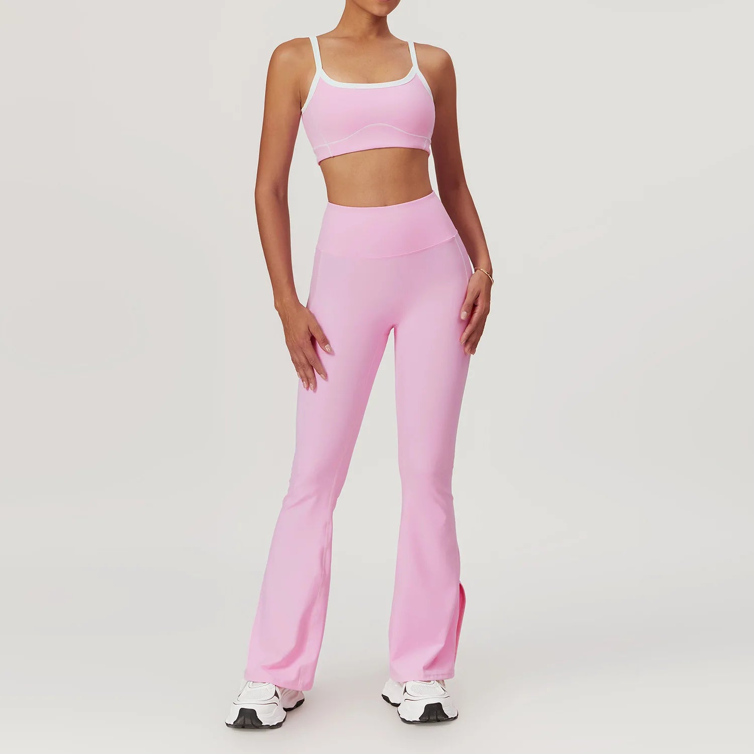 Women's Yoga Set – Sport Bra & High-Waist Flare Leggings/Shorts