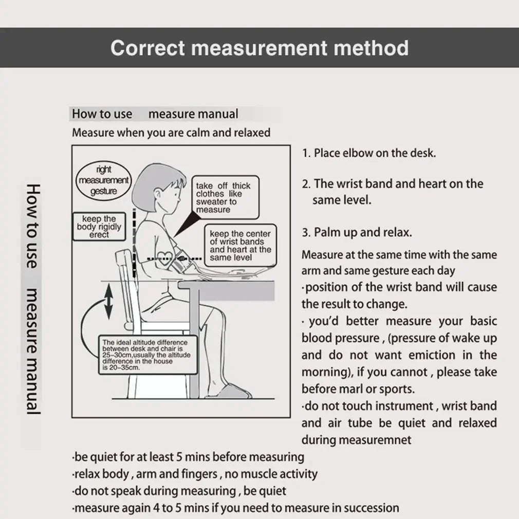 Portable Tonometer Digital Tensiometer Heart Rate Monitor Arm Blood Pressure Monitor BP Equipment Automatic Professional Medical