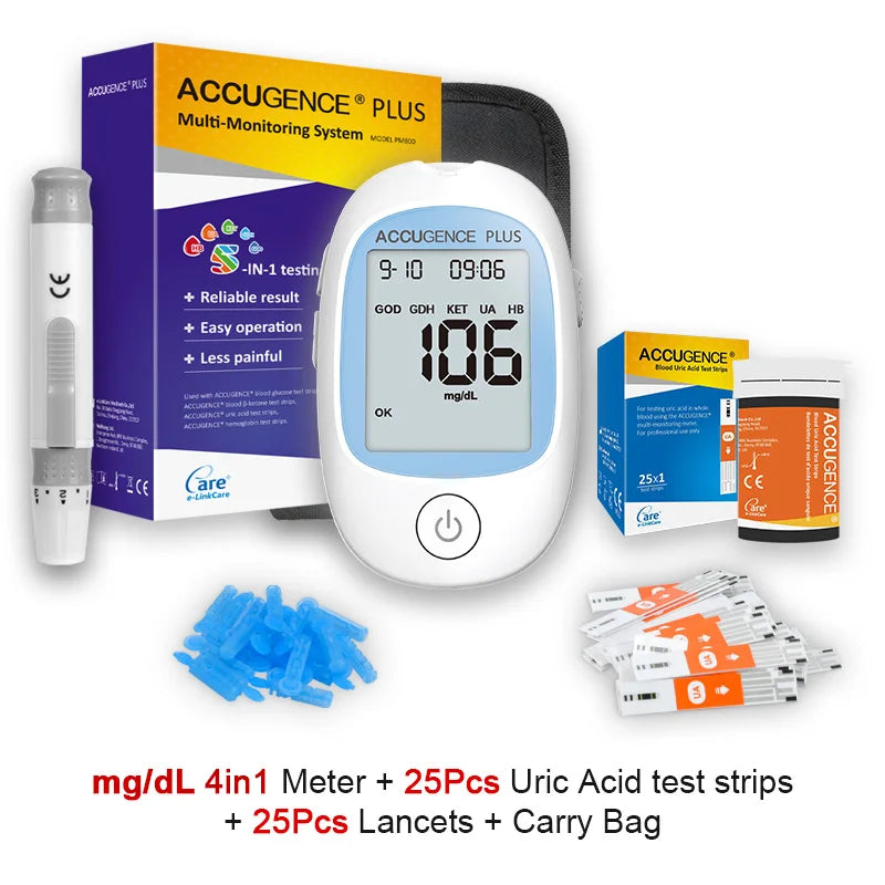 Multifunction Monitor Hemoglobin Blood Ketone Glucose Uric Acid Meter Test Strip