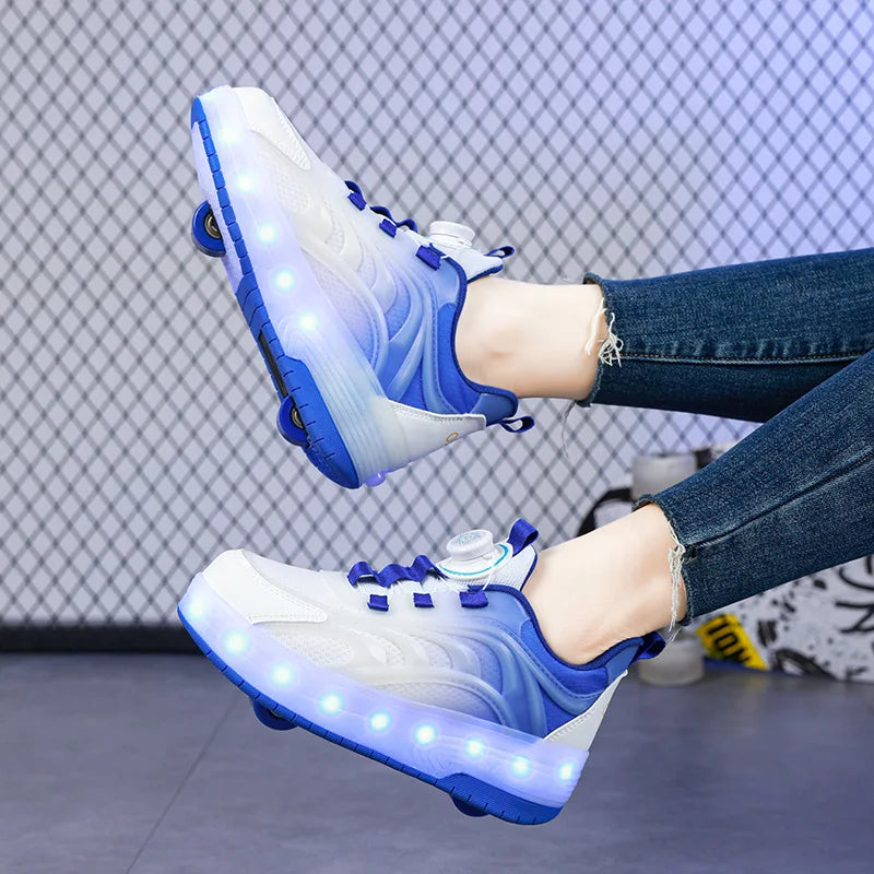 LED Light Roller Skate Shoes for Kids – Glowing Sneakers