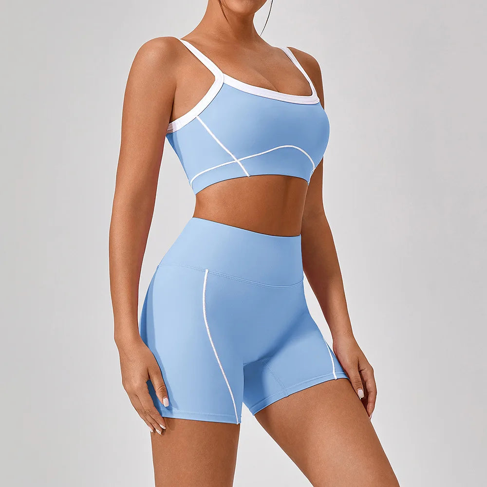 Women's Yoga Set – Sport Bra & High-Waist Flare Leggings/Shorts