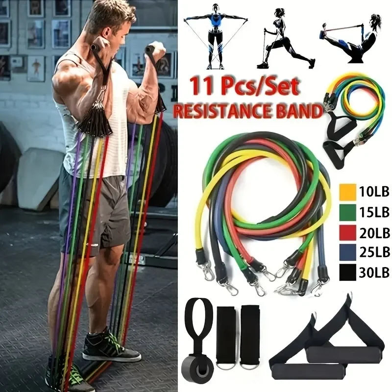 11pcs Resistance Bands Set – Total Body Workout Anywhere!