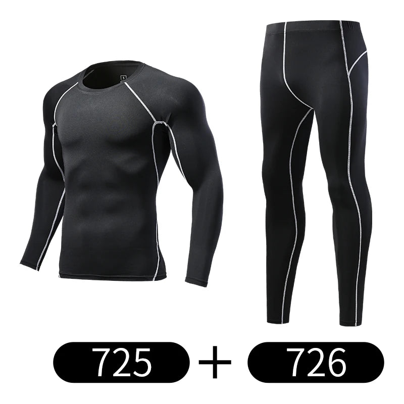 Men's Compression Workout Set – Long Sleeve & Tights