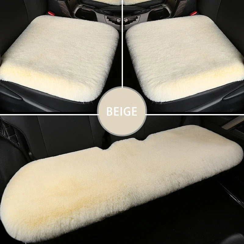 Winter Plush Rabbit Fur Car Seat Cushion – Ultra-Soft & Warm