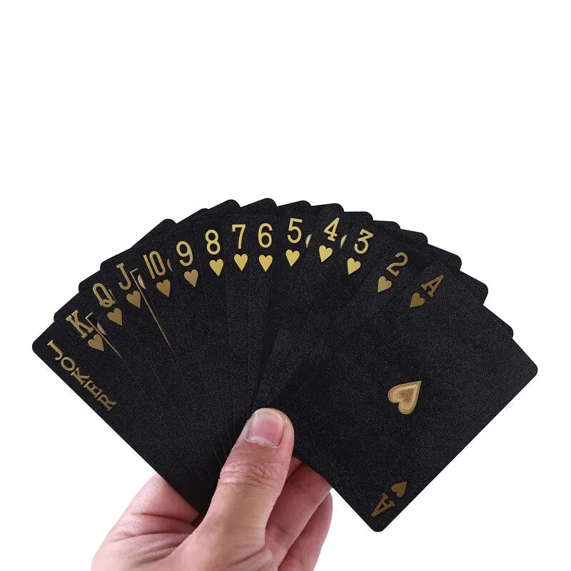 Color Black & Gold Playing Card Game – Waterproof Poker Set