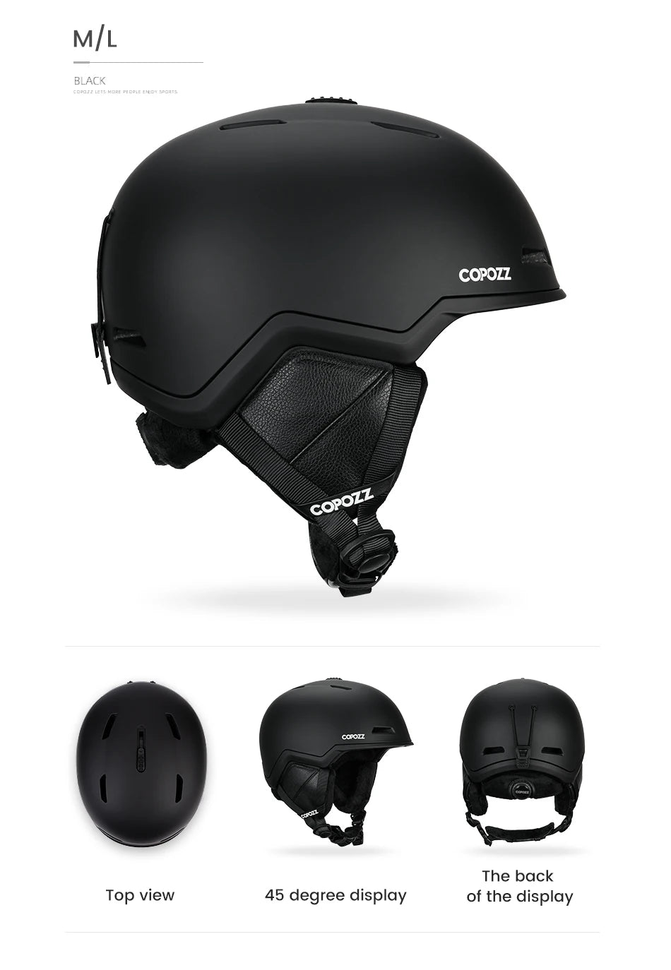 COPOZZ Ski Helmet – Half-Covered Safety Helmet