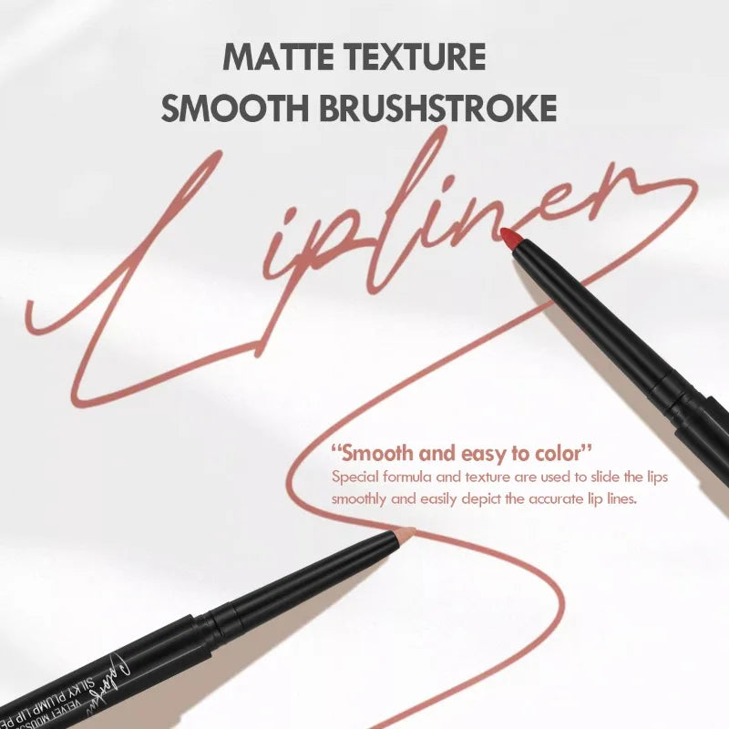 Waterproof Matte Lipliner Pencil - 12 Colors Contour & Tint