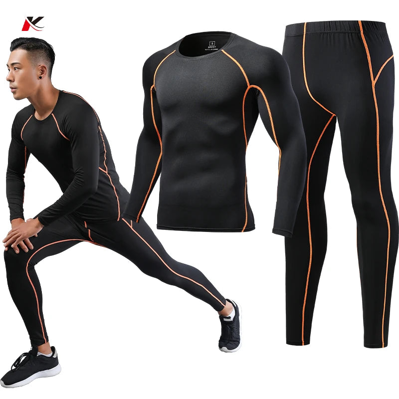 Men's Compression Workout Set – Long Sleeve & Tights