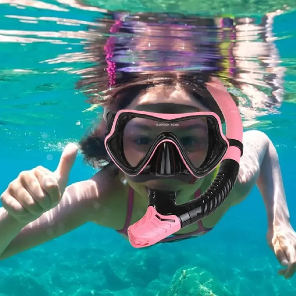 Professional Panoramic Scuba Diving Mask and Snorkel Set for Adults