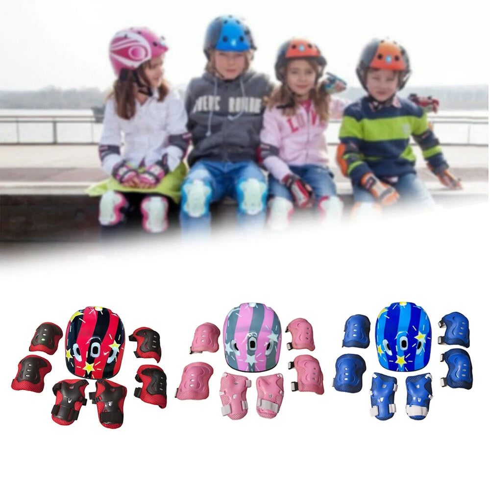 7PCS Kids Protective Gear Set – Knee & Elbow Pads with Wrist Guards