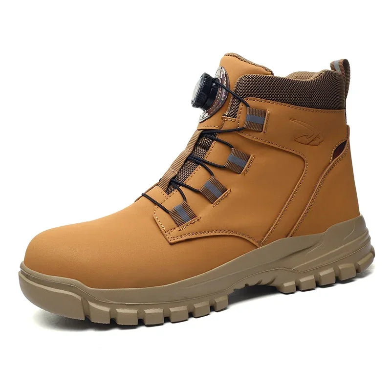 Fashion 2024 Winter Velvet Men Work Safety Shoes: