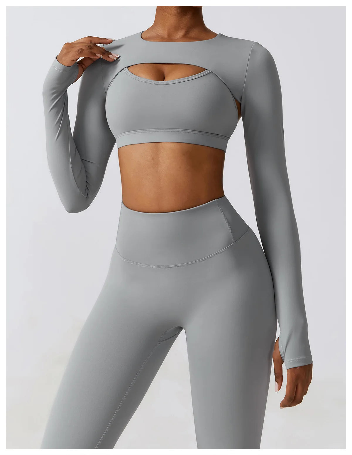 Women's Seamless Yoga Set – Leggings & Crop Top Workout Outfit