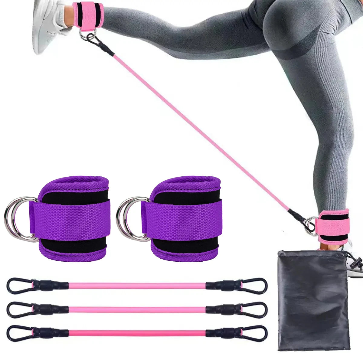 Booty Resistance Band with Ankle Straps