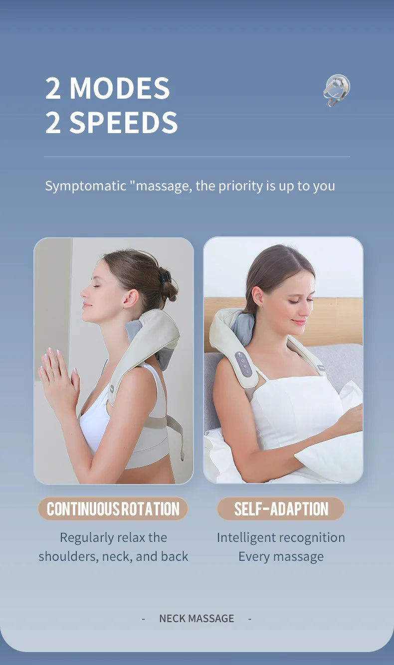 Foreverlily Wireless Neck & Back Massager – Kneading Massage Shawl