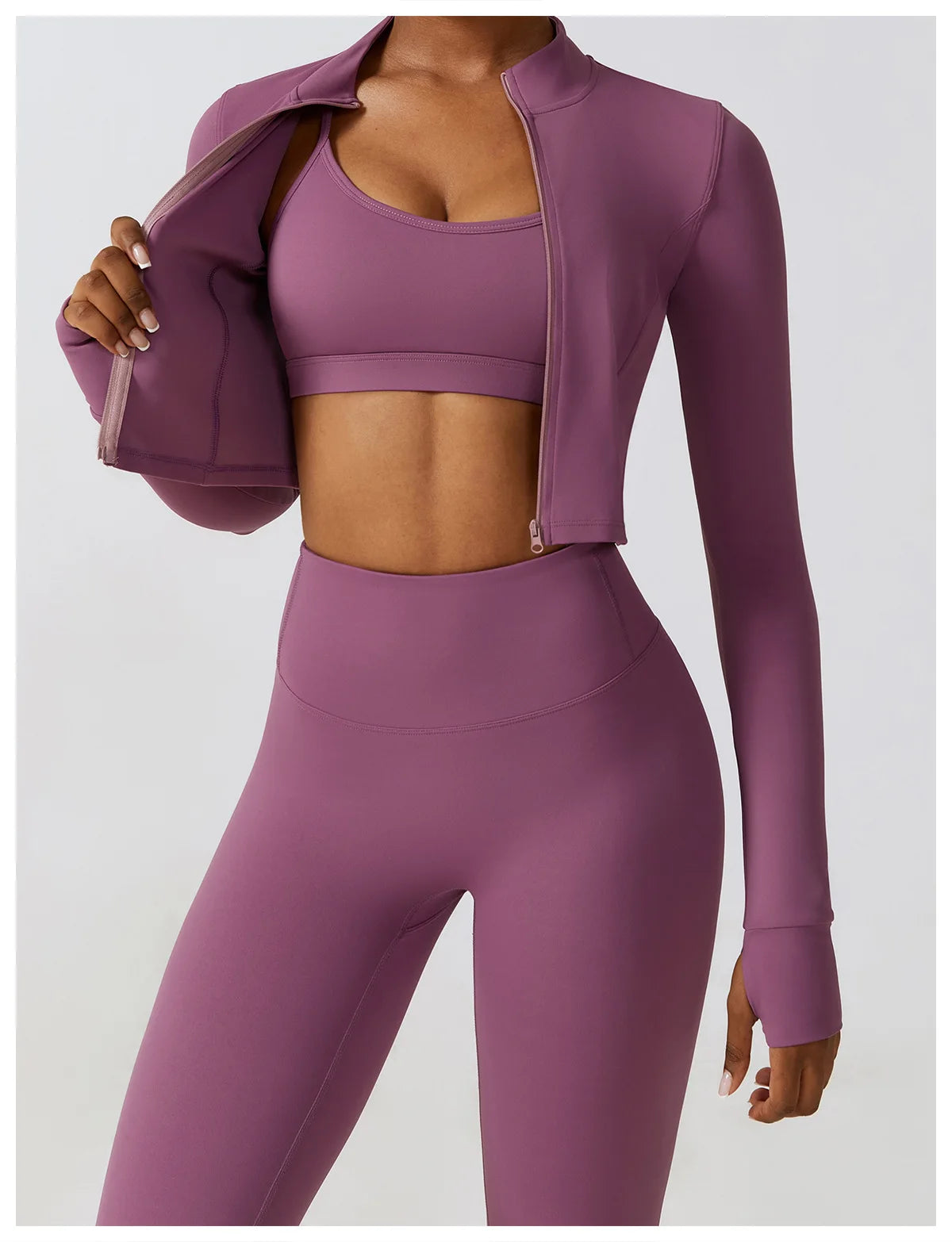 Women's Seamless Yoga Set – Leggings & Crop Top Workout Outfit