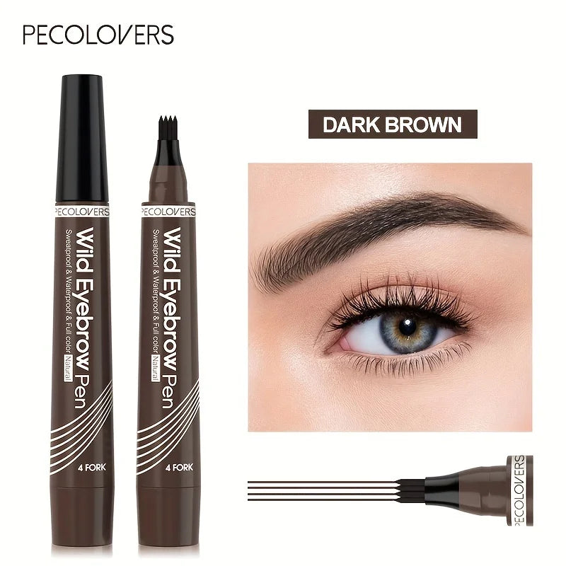 : 6-Color Waterproof Eyebrow Tattoo Pen – Split Tip Liquid Brow Pencil