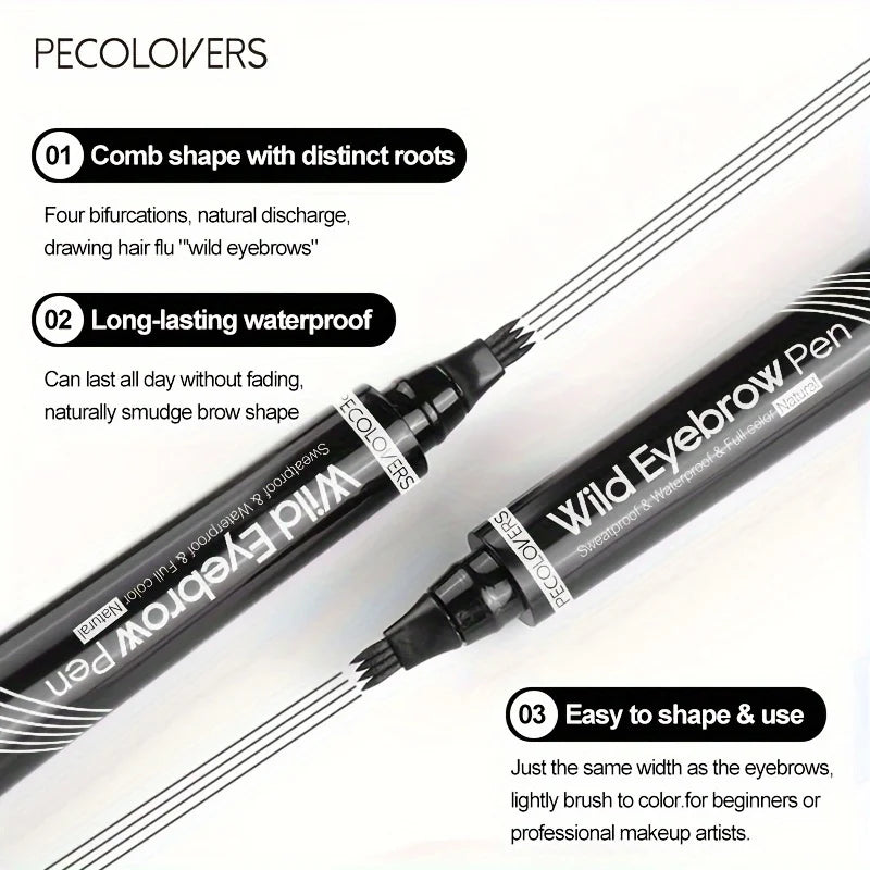 : 6-Color Waterproof Eyebrow Tattoo Pen – Split Tip Liquid Brow Pencil