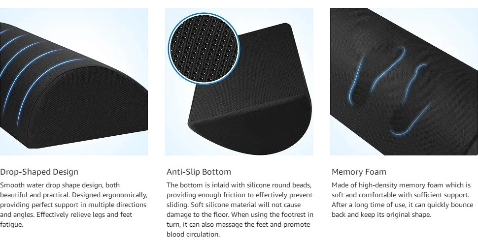 Ergonomic Under Desk Foot Rest with Memory Foam