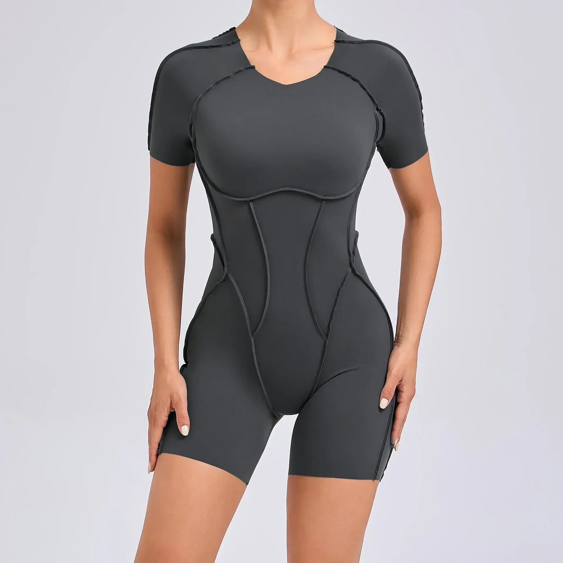 Women's Padded Sports Jumpsuit – Gym & Yoga Tracksuit (Red/Black)
