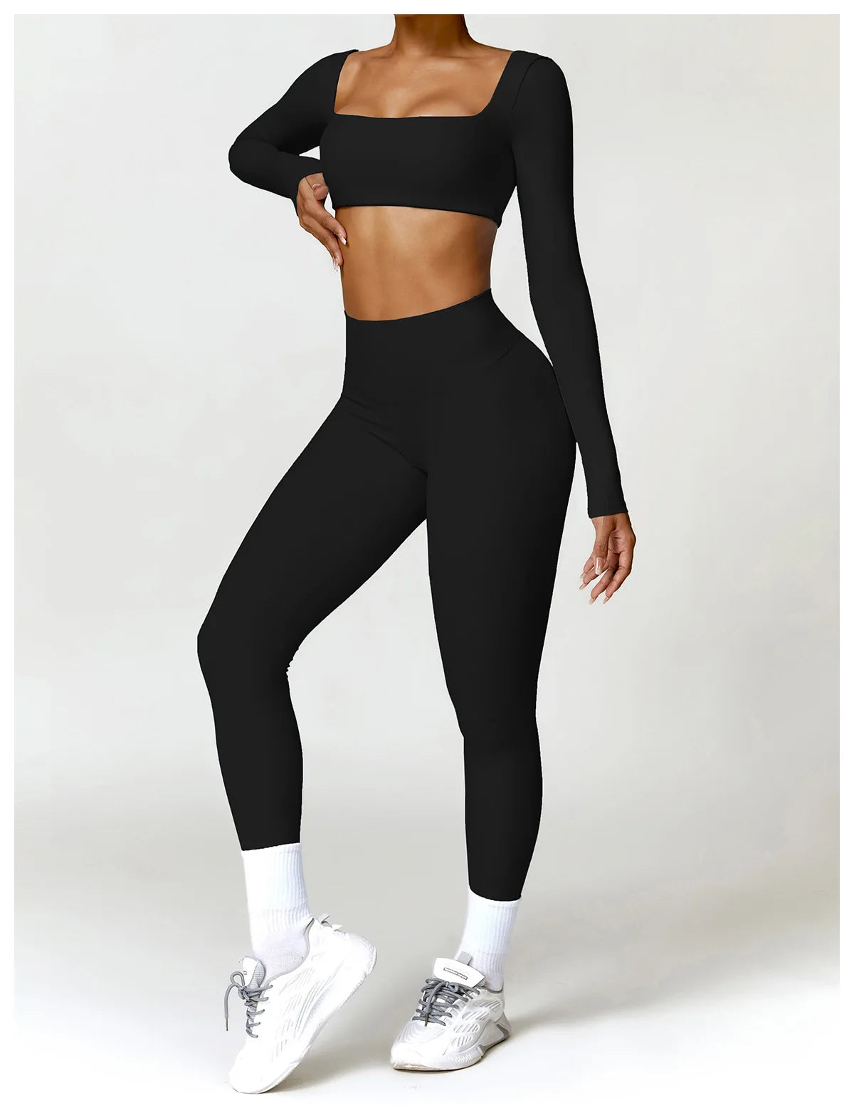 Women's 2PCS Quick-Dry Yoga Set – Long Sleeve Sports Shirt & Leggings