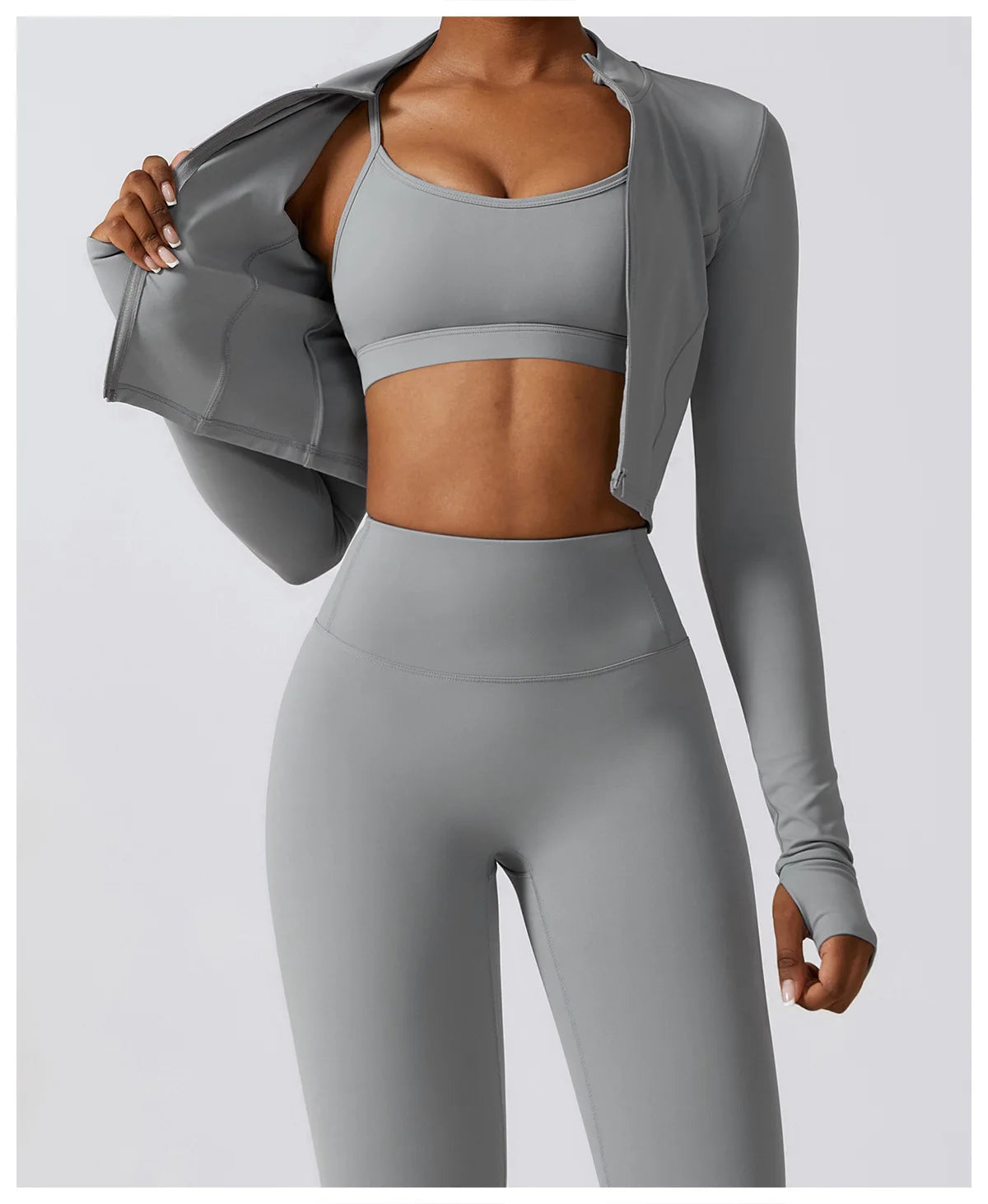 Women's Seamless Yoga Set – Leggings & Crop Top Workout Outfit