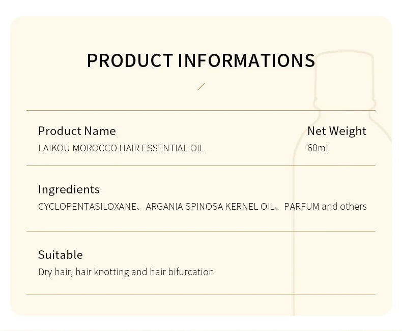 LAIKOU Morocco Argan Oil – Nourishing Hair Repair Essence